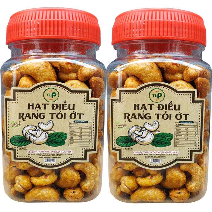 4 Hũ Điều Rang Tỏi Ớt Giòn Ngon Hiệu Tân Lộc Phát- Mỗi Hũ 250G