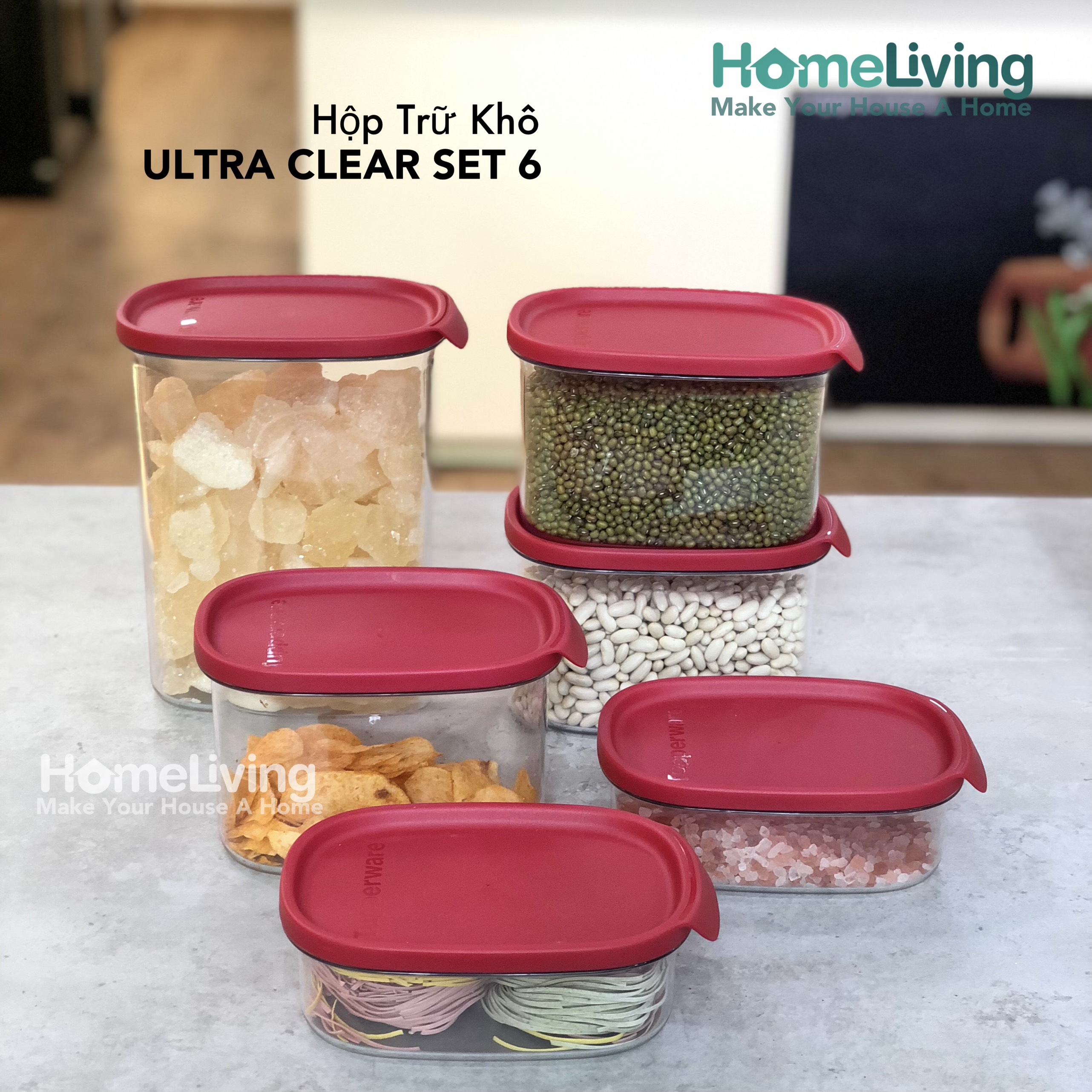 Bộ Trữ Khô Tupperware Ultra Clear Set 6