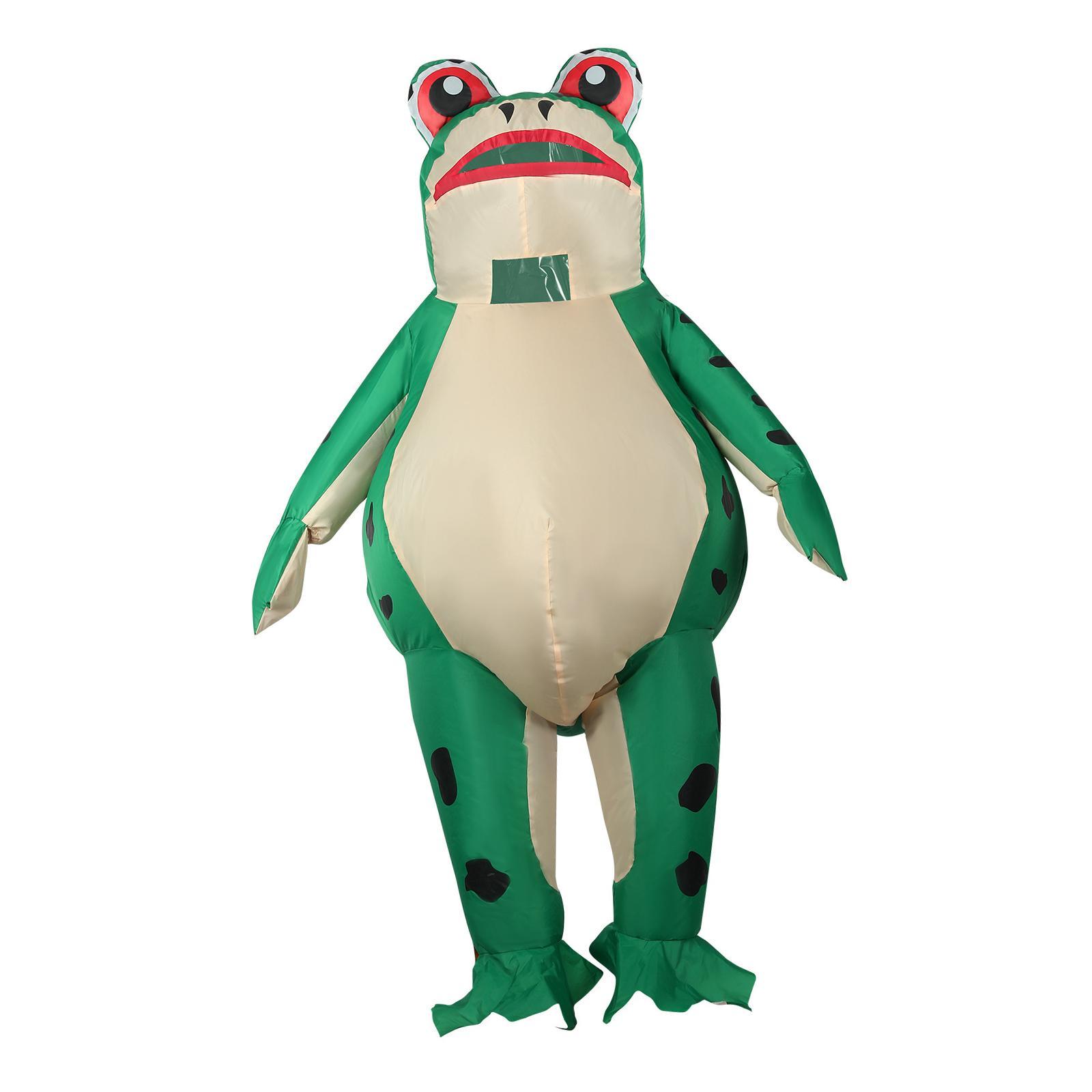 Inflatable Costume Frog, Cute Frog Clothing Party Dress up Carnival Cartoon Full Body Suit Halloween Party Cosplay for Kids Adult Men Women Unisex