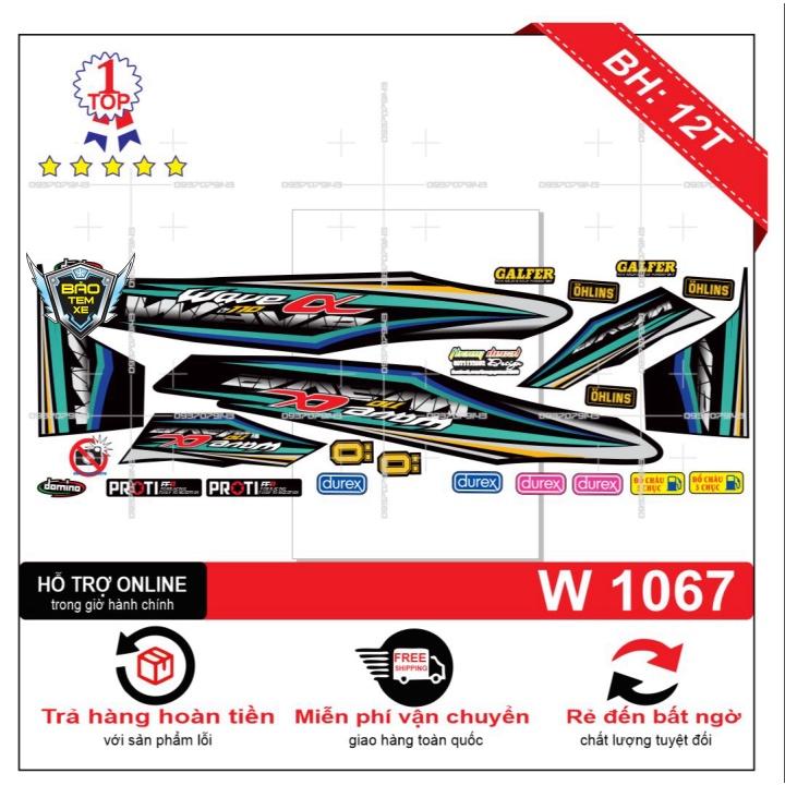 Tem rời dán xe wave a 2017 dán xe đen - Bi Decal