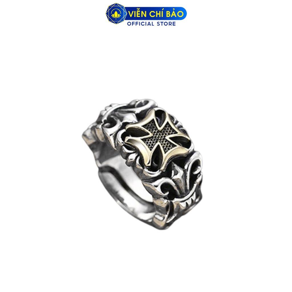 Nhẫn bạc nam thập tự phong cách CH chất liệu bạc Thái 925 thương hiệu Viễn Chí Bảo N101157