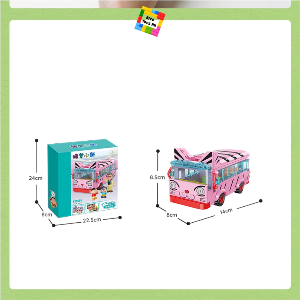 Đồ Chơi Shin Cậu Bé Bút Chì Xếp Hình Lắp Ráp Xe Bus Mèo K20605