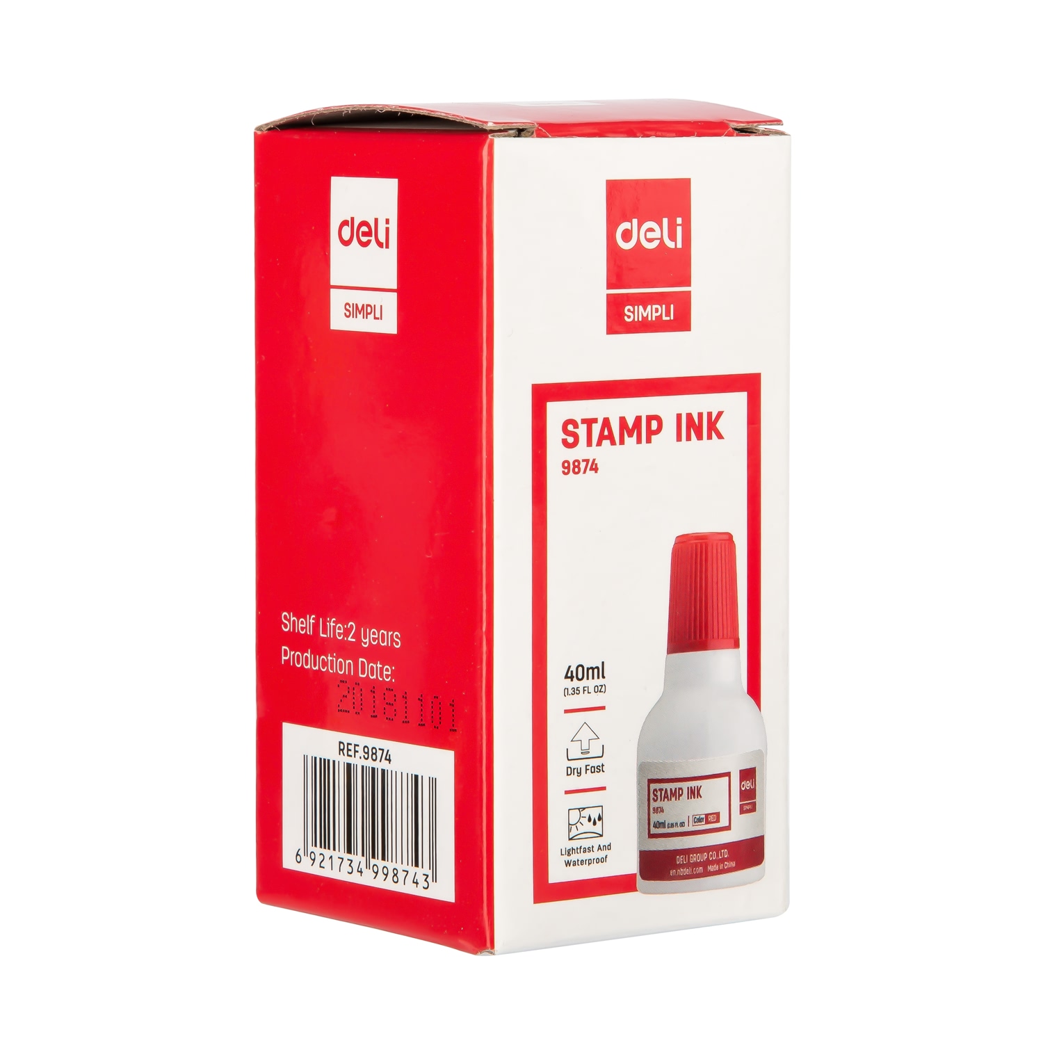 Mực Dấu 40Ml Deli, Đỏ - E9874