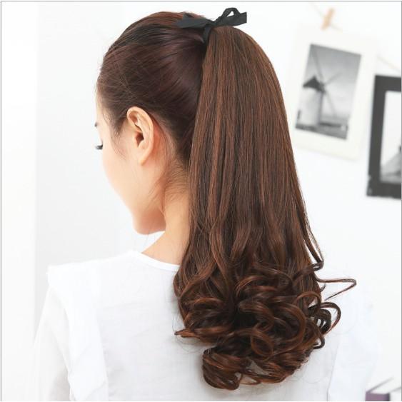 Đuôi tóc giả xoăn lọn dạng buộc dài ngắn thời trang đẹp - ĐUÔI BUỘC