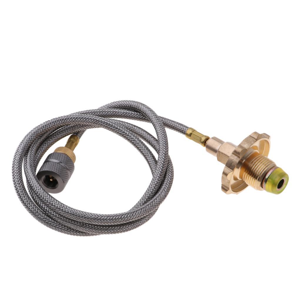 Camping Stove Use Burner Gas Propane Refill Adapter Flat Tank Coupler 102cm