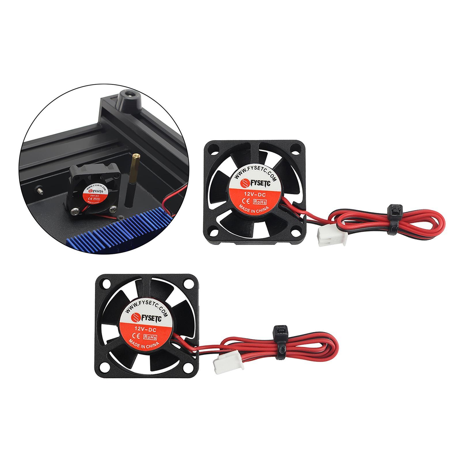 2-pack Mini 12V DC Brushless Cooling Fan 3010 for 3D Printer V6 V5