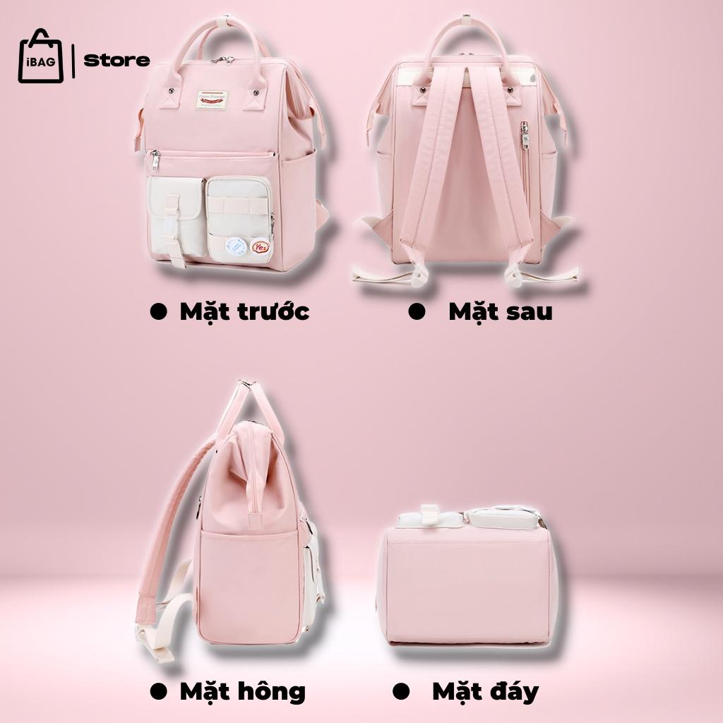 Balo nữ kèm huy hiệu phong cách Hàn Quốc trẻ trung, cá tính, nhiều màu sắc phù hợp nhiều lứa tuổi -