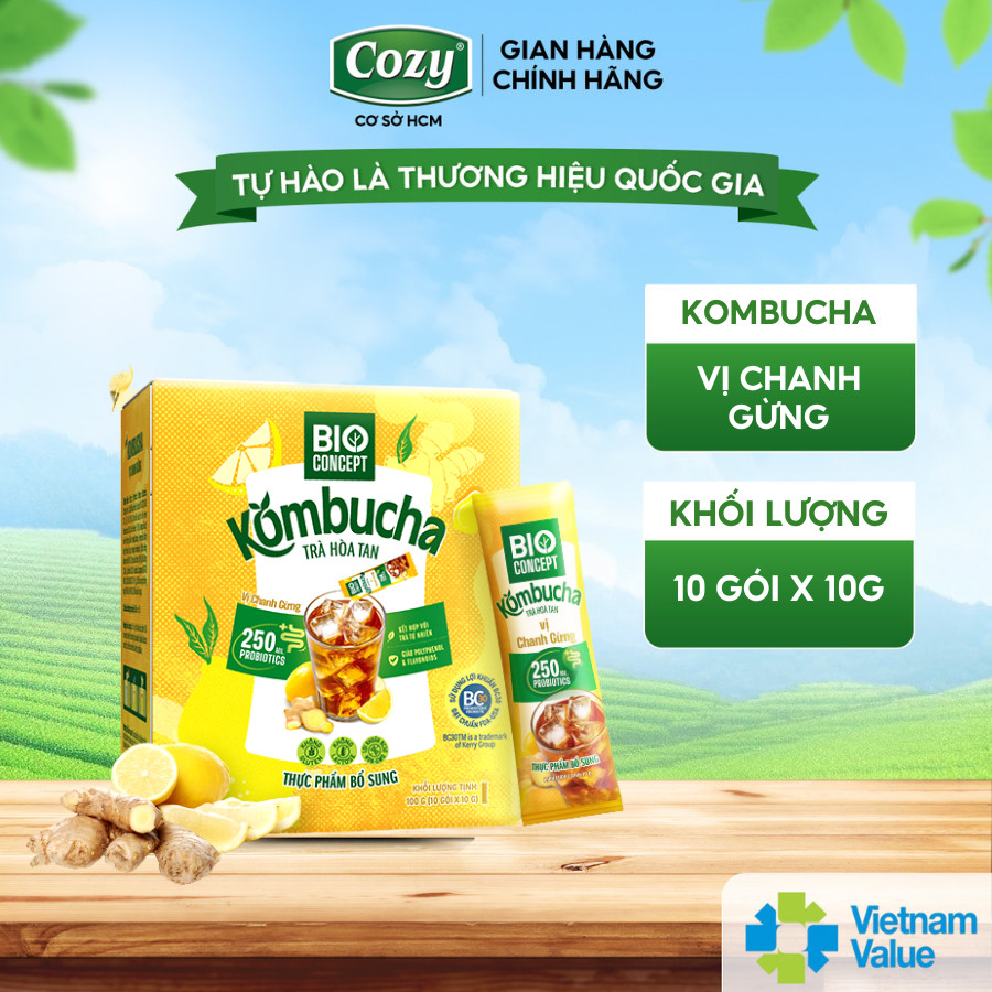 Cozy Trà Kombucha 10 gói x 10g Hộp