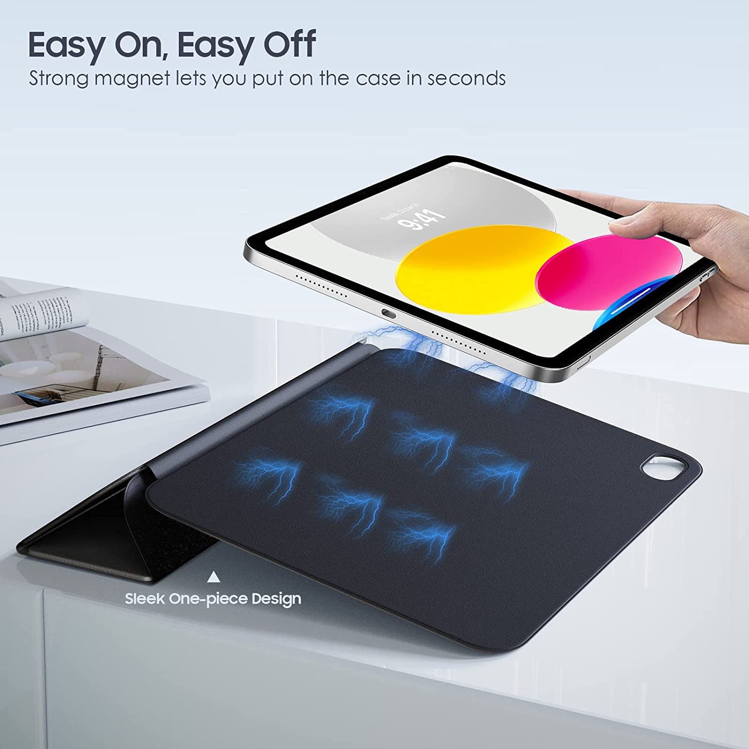 Bao Da Cover Nam Châm Dành Cho Ipad Gen 10 10.9 Inch 2022 Không Viền Hỗ Trợ Smart cover