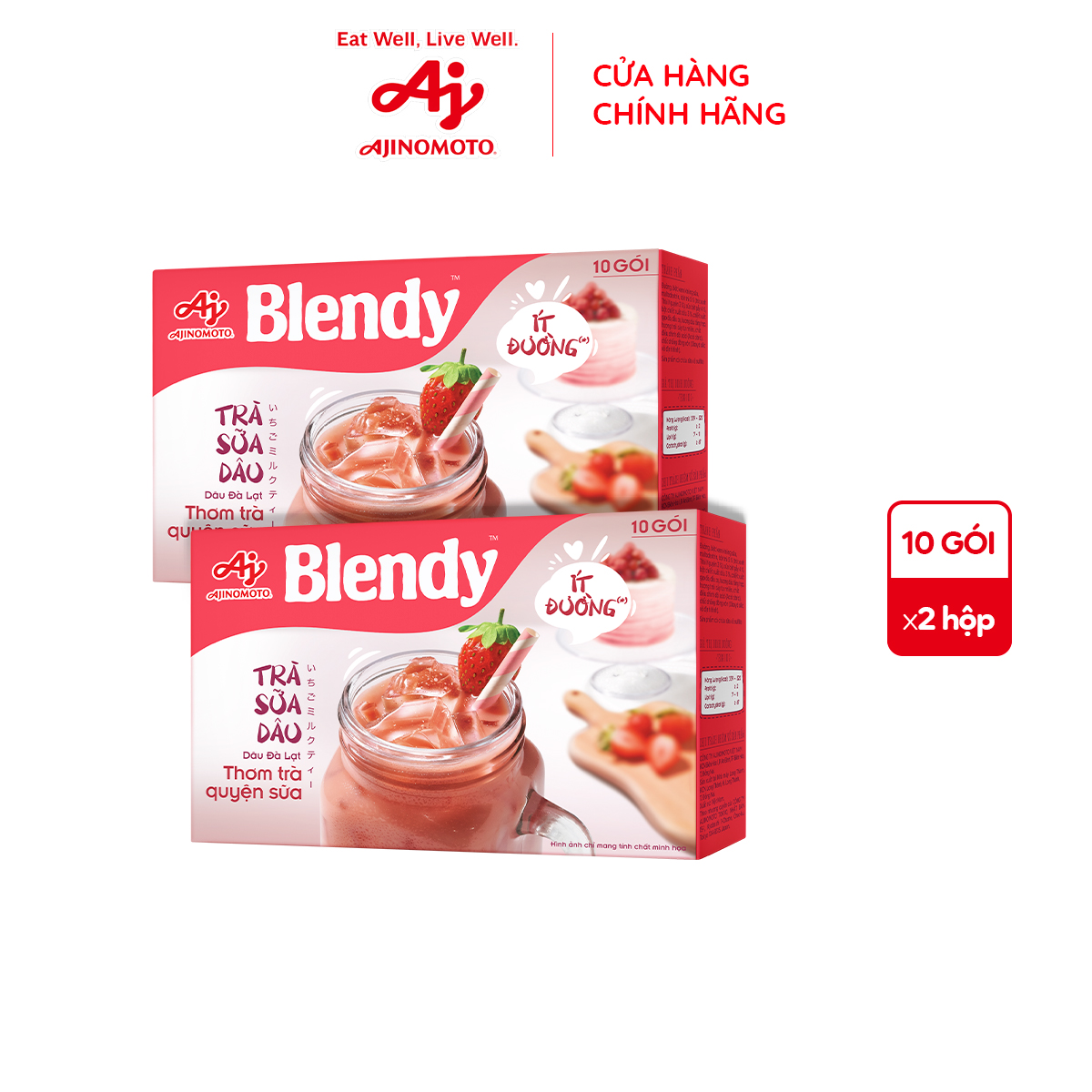 Combo 2 hộp Trà sữa Dâu Blendy 180g