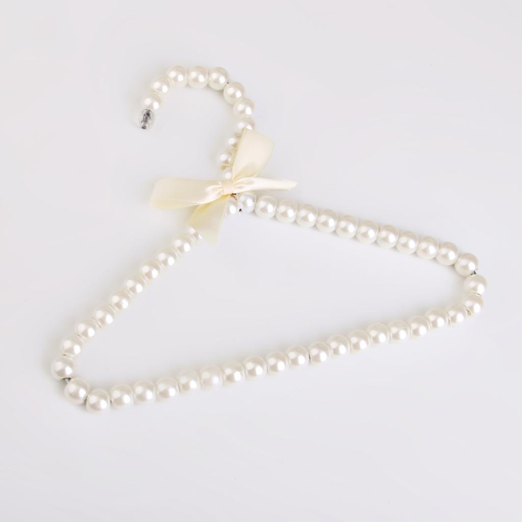 4-15pack Beaded Metal Clothes Trousers Hanger Hook for Children White