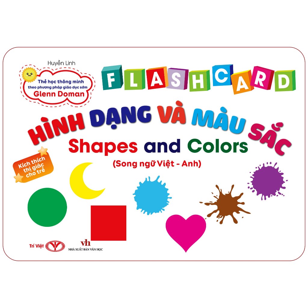 Bộ Thẻ Học Thông Minh Cho Bé - Flashcard Song Ngữ - Hình dang và màu sắc - Shapes and colors - Trí Việt