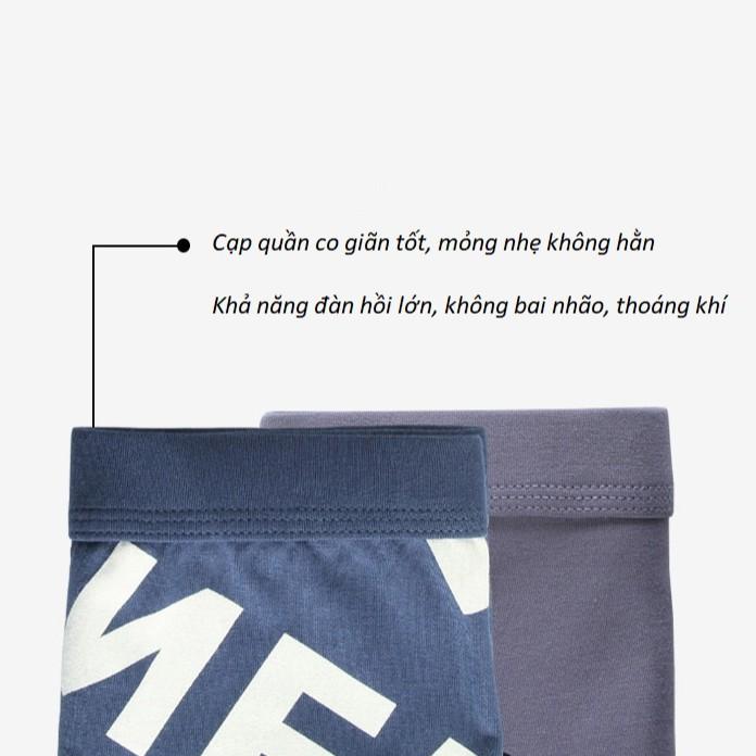 Hình ảnh Sịp Đùi- Quần Lót Nam Boxer Cotton Mềm Nhẹ Thoáng Khí Họa Tiết Chữ New K023 - Rêu ghi,L