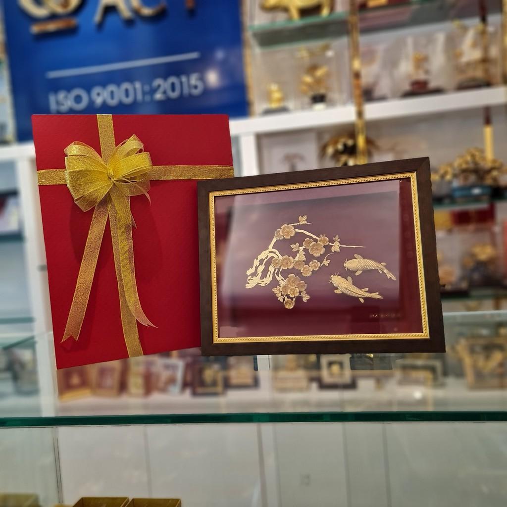 TRANH CÁ CHÉP HOA MAI DÁT VÀNG
