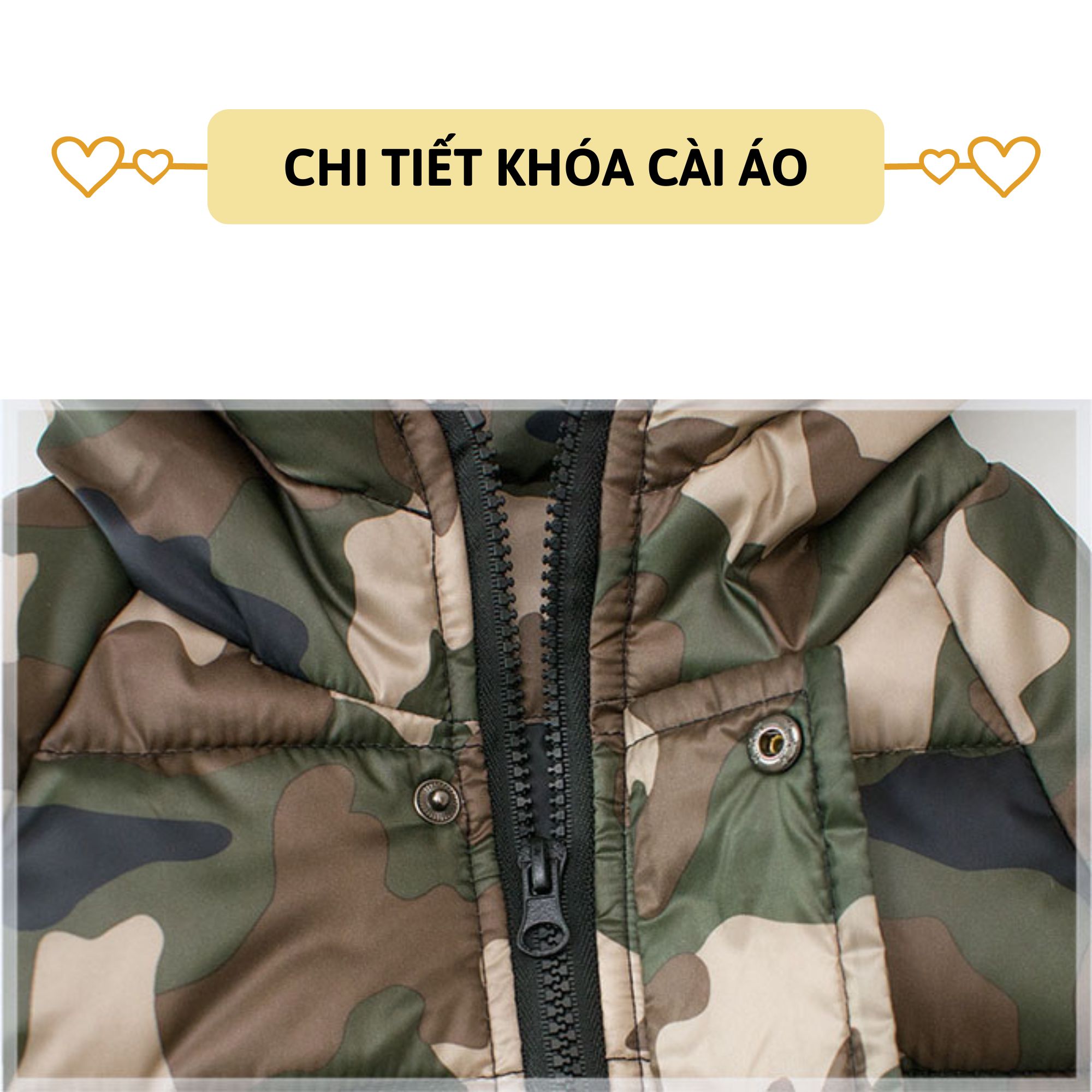 Áo khoác bé trai dài tay 27Kids áo phao họa tiết rằn ri camo nam cho trẻ từ 2-10 tuổi BLCO4