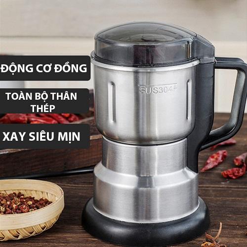 Máy Xay Các Loại Hạt Khô, Ngũ Cốc Mini Tiêu Chuẩn Châu Âu Công Suất 300W Bằng Thép Không Rỉ