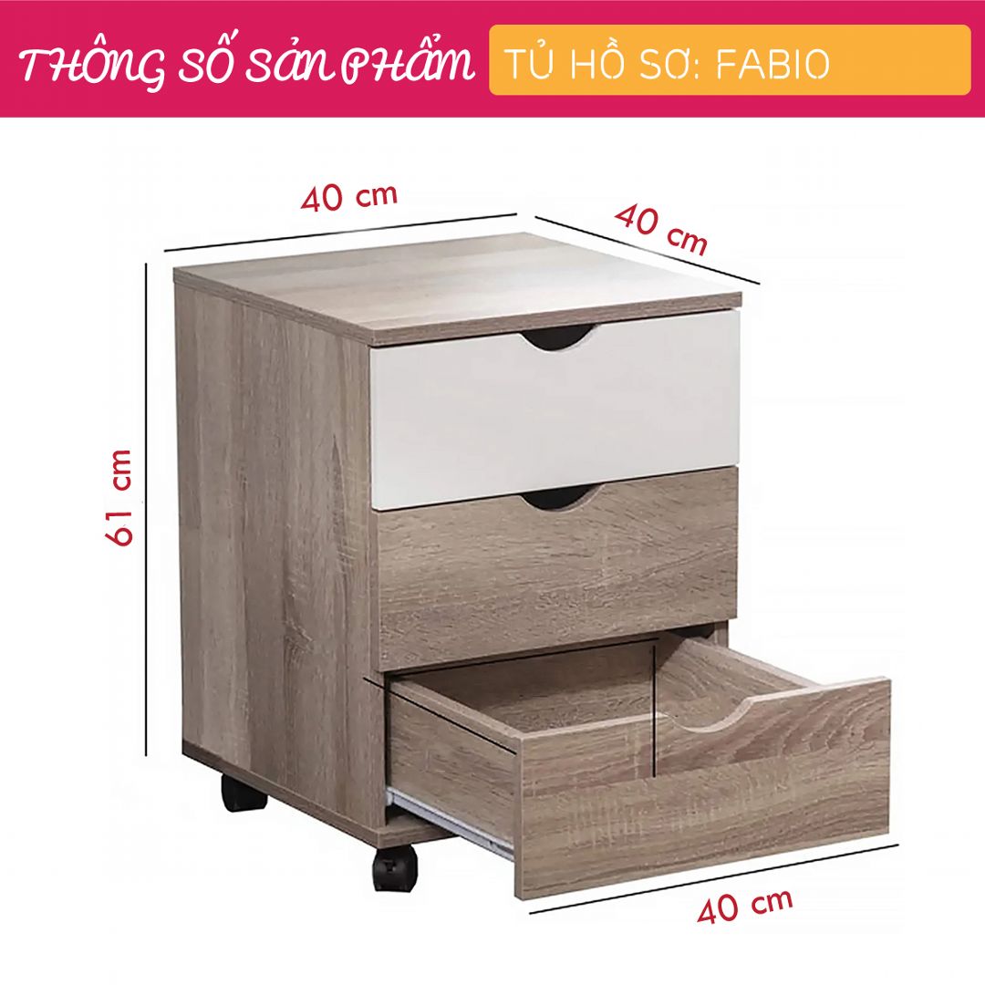 Tủ đựng tài liệu, hồ sơ SMLIFE Fabio | Gỗ MDF dày 17mm chống ẩm | D40xR40xC61cm