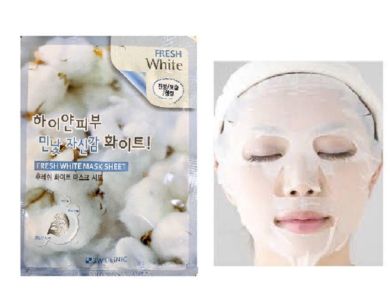 [BẢN MỚI] COMBO 10 Mặt nạ dưỡng da trắng mịn 3W Clinic Fresh White Mask Sheet 23ml