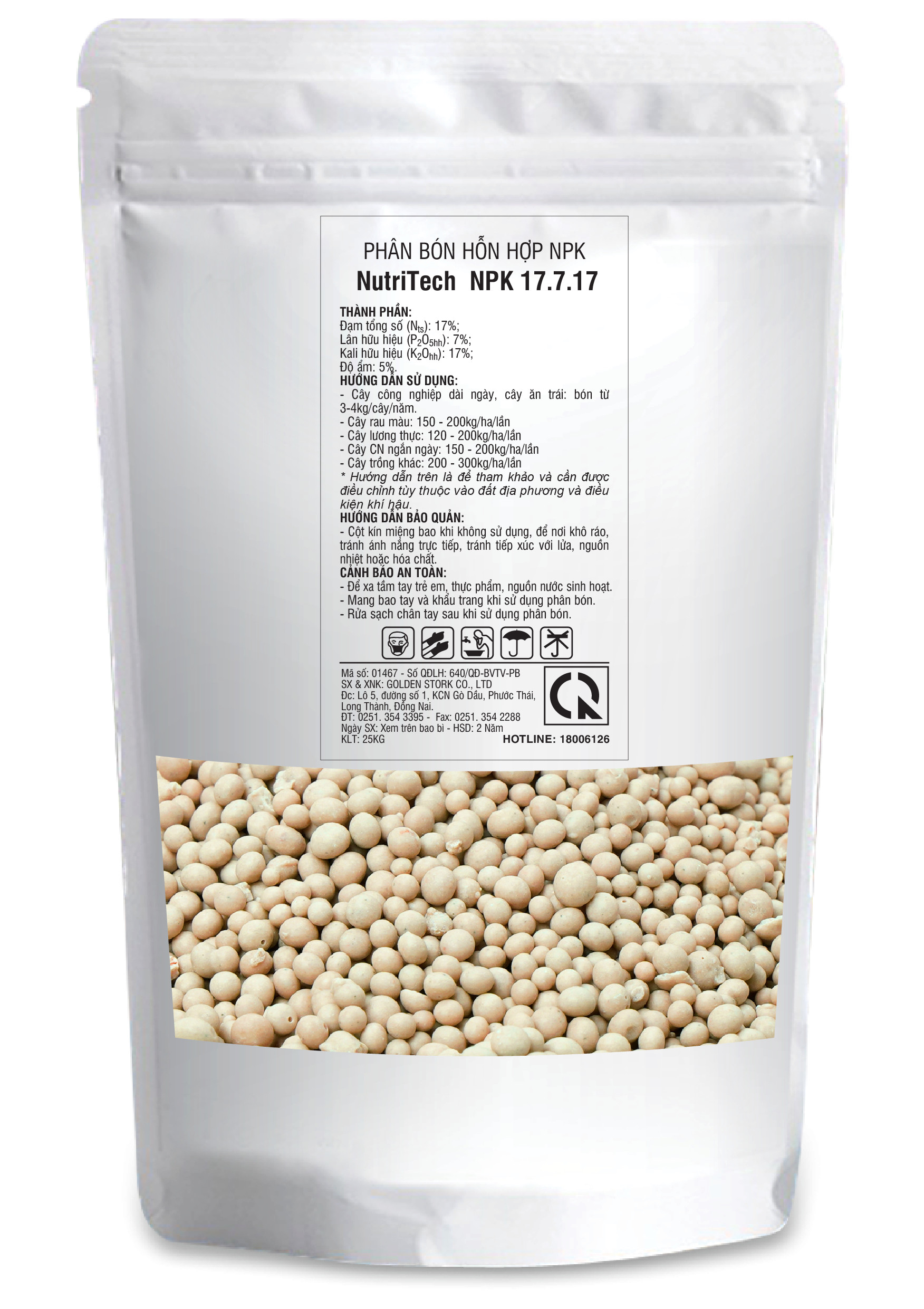 Phân bón NPK 17-7-17+TE NutriTech - sử dụng được cho tất cả loại cây trồng