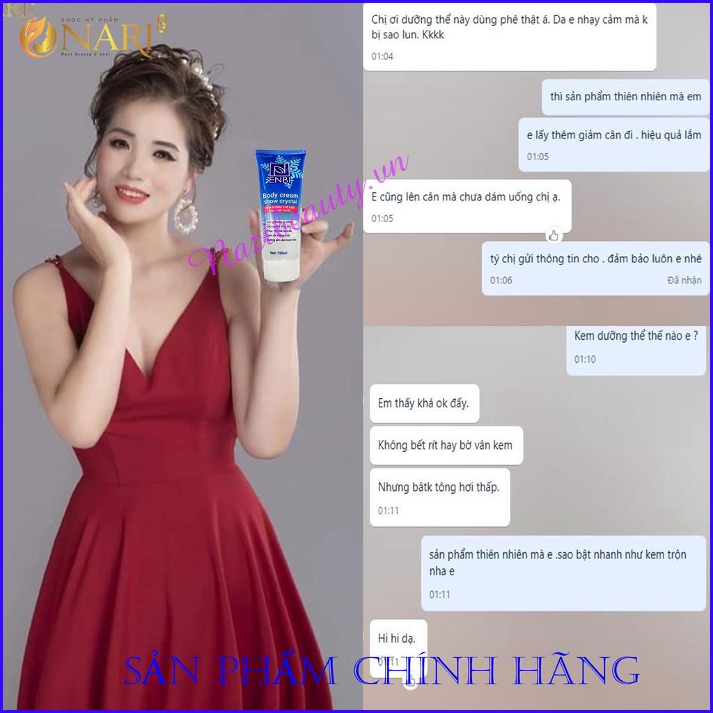 Body Cream kem dưỡng thể enbi tinh thể tuyết trắng da toàn thân Nari bật tone ngay sau 7 ngày sử dụng không bết dính không bờ vân kem cung cấp độ ẩm dưỡng da căng bóng mịn màng khỏe từ sâu bên trong tuýp 120 ml