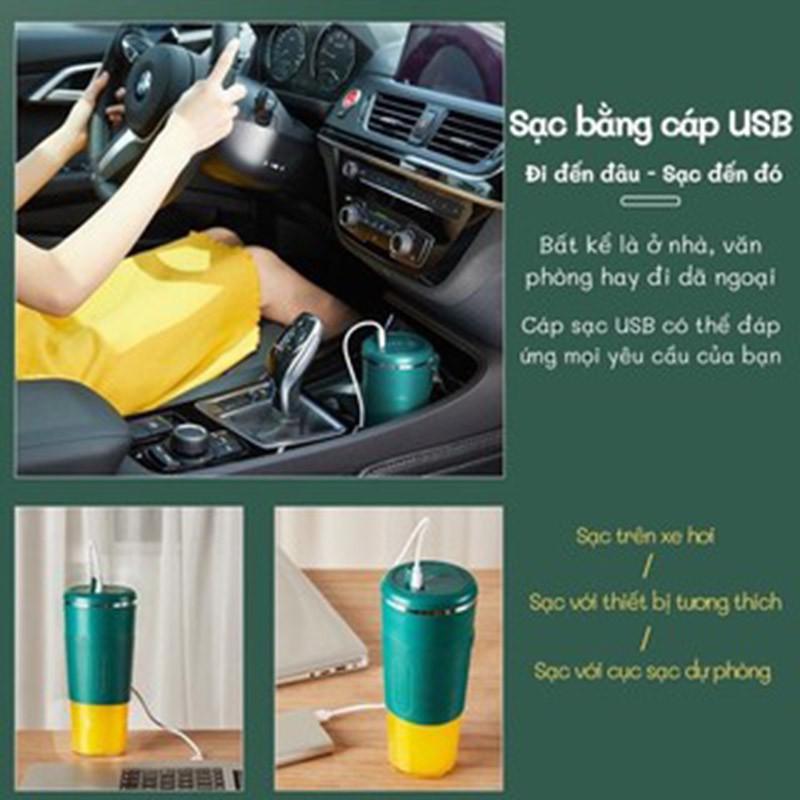 Máy xay sinh tốmini cầm tay, Máy xay cầm tay - Pin 3000MAh công suất 50W