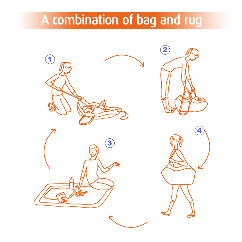 Thảm Bạt Cắm Trại 2 Trong 1 Chống Thấm Nước Kèm Túi Đựng