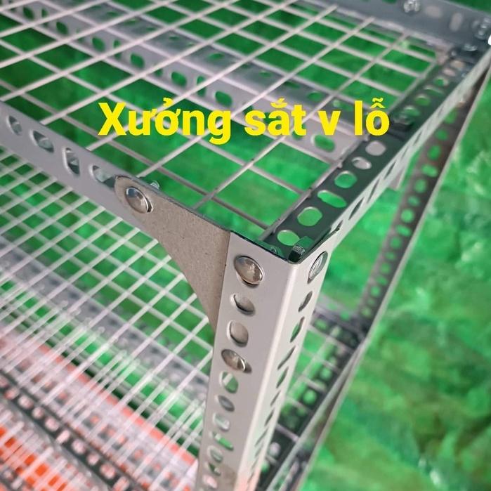 Kệ sắt V Lỗ 2 TẦNG Kệ vỉ lưới sắt ô vuông ,DÀI CAO NHIỀU KÍCH THƯỚC LỰA CHỌN