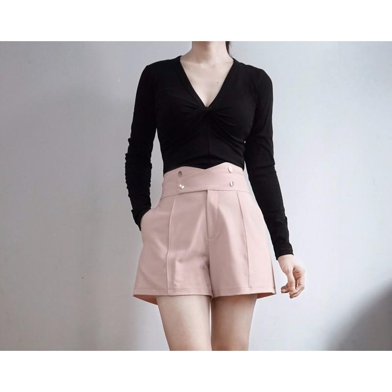 F826 ÁO XOẮN NGỰC TAY DÀI CỔ TIM