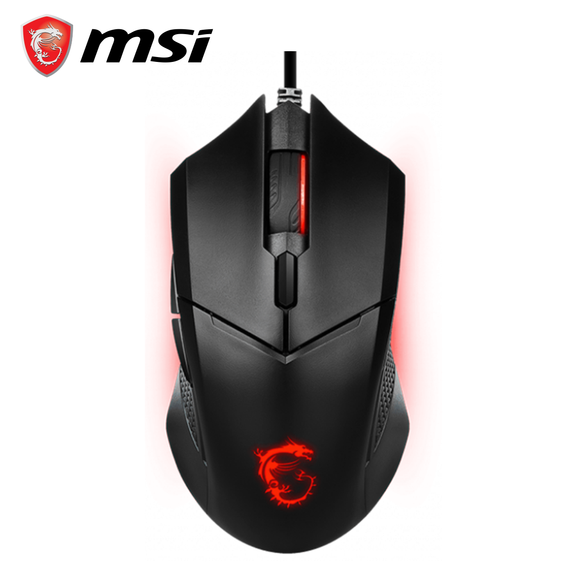 Chuột Gaming Có Dây MSI Clutch GM08 Đèn LED Đỏ, 6 Nút, 3200 DPI Với 5 Mức DPI, Dây Cắm USB Dài 1.8M - Hàng Chính Hãng