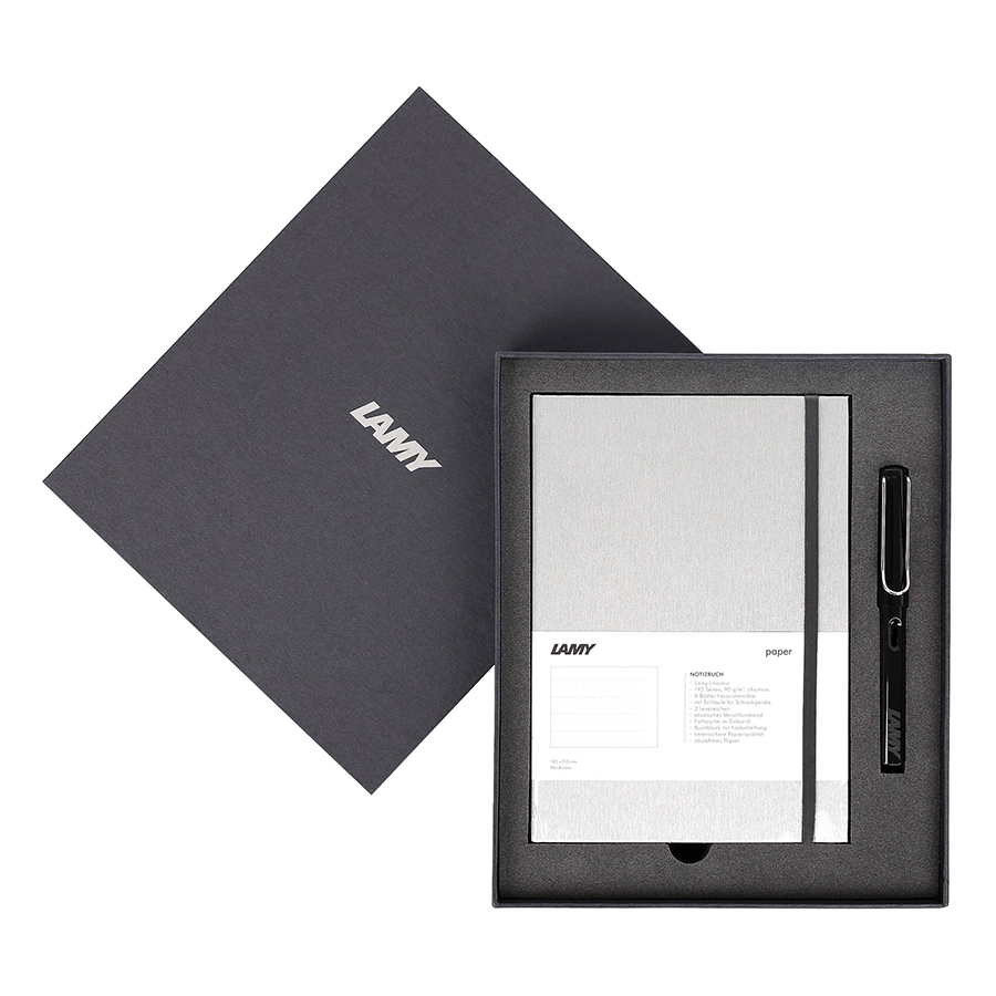 Gift Set Lamy Notebook A5 Softcover Grey+ Lamy Safari Black - GSNSa0011