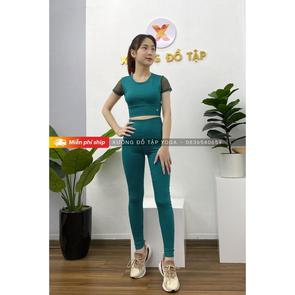 SET ĐỒ TẬP - Yoga, Gym, Aerobic Lông công cộc tay lưới - HOT