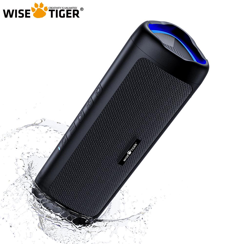 Loa bluetooth di động WISE TIGER Âm thanh nổi Loa bluetooth5.3 không dây Thời gian phát 24 giờ Đèn RGB AUX-in Sạc Typec Color: Pink