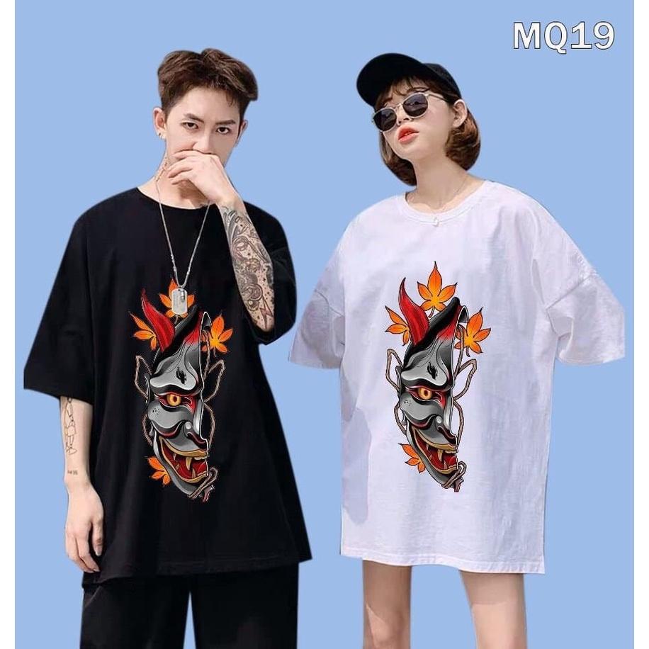ÁO THUN NAM NỮ UNISEX mặt quỷ lá vàng