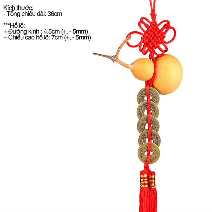 Dây treo phong thủy -dây treo trang trí - dây treo trang trí ô tô - Xâu ngũ đế hồ lô tự nhiên D2