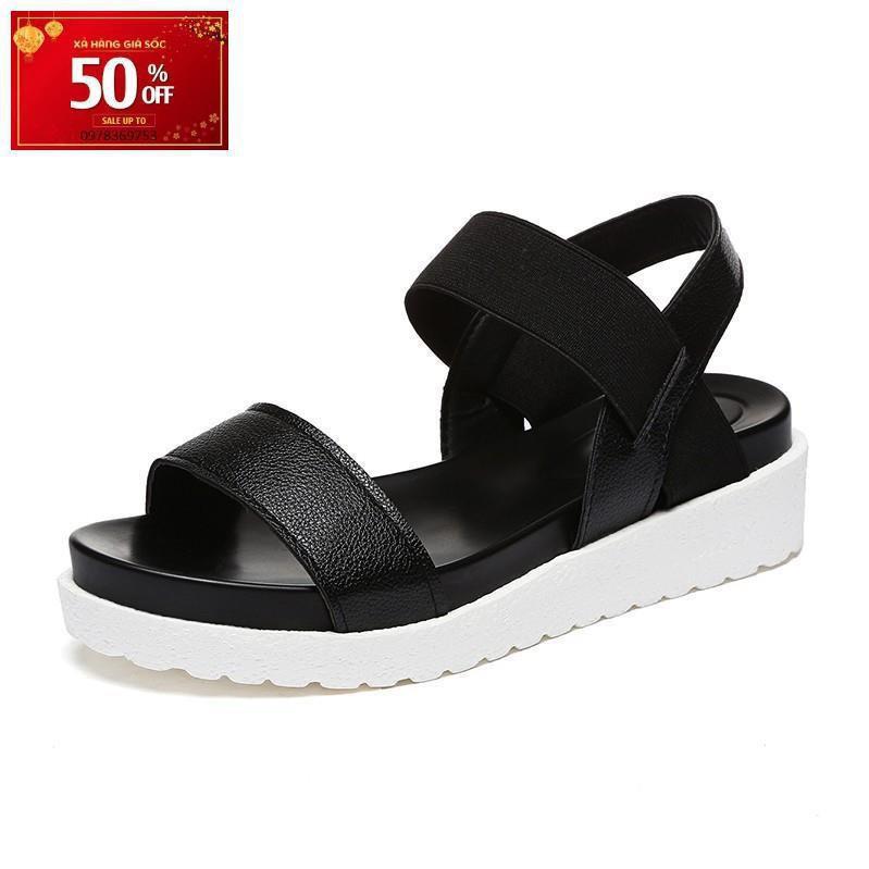 FreeShip Giày Sandal Nữ Quai Ngang Đế Cao 3 Quai Da Mềm Nữ Tính - 2989