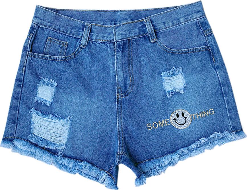 Quần Short Nữ Jean Cotton Rách Thêu Chữ SOME THING Phù Hợp Từ 40-52kg