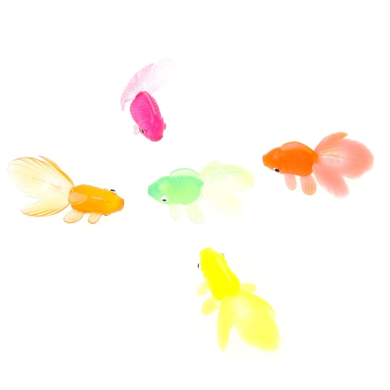 Bộ 04 cá vàng vui nhộn nhựa Plastic 4.5 cm làm đồ chơi nhà tắm cho bé (màu ngẫu nhiên) - mô hình đồ chơi mini an toàn