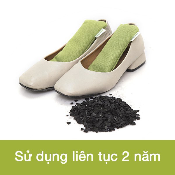 Túi than hoạt tính khử mùi giày - 100% từ gáo dừa Bến Tre - Hapaku