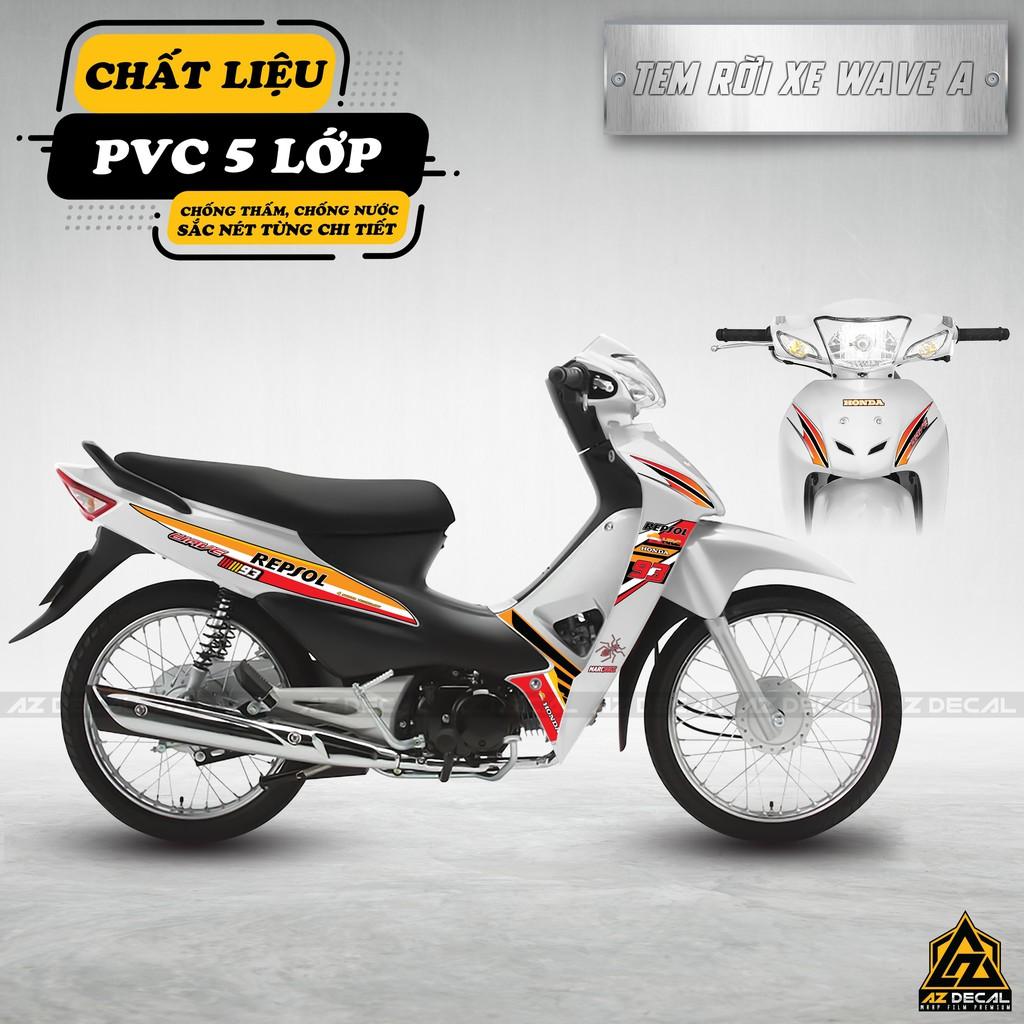 Tem Xe Wave Alpha Chủ Đề Repsol Edition Cam | WA061609RS | Tem PVC Cao Cấp Chính Xác Từng Chi Tiết