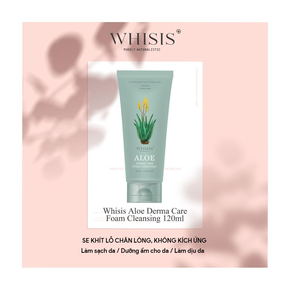 Sữa rửa mặt tinh chất nhụy hoa lô hội điều hòa độ axit của da WHISIS Aloe Derma Care Foam Cleansing dung tích 120ml