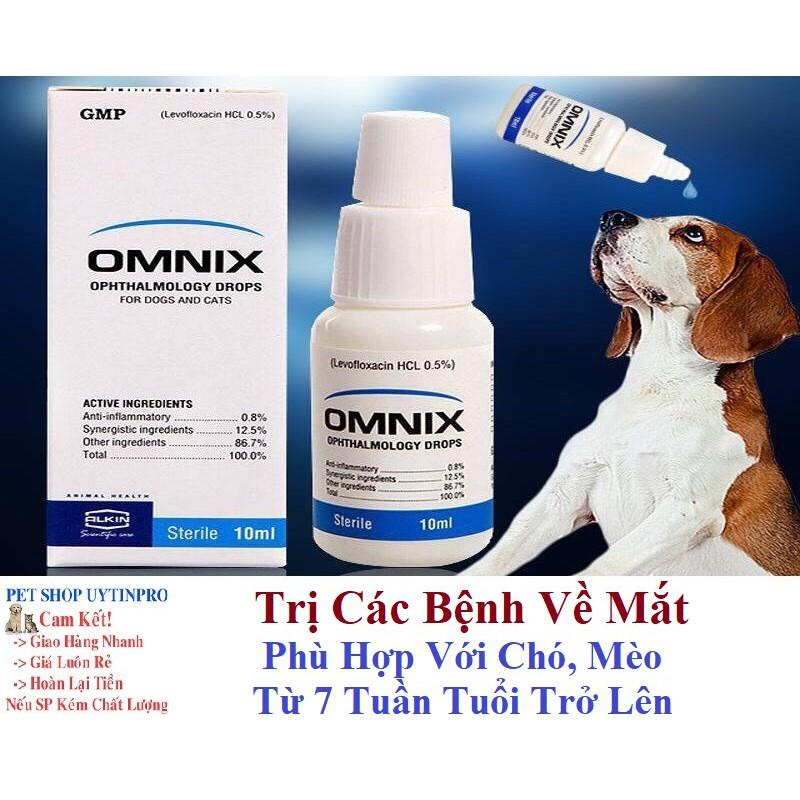 CHAI NHỎ MẮT CHO CHÓ MÈO THÚ CƯNG Omnix Trị các bệnh về mắt Chai 10ml Xuất xứ từ Anh Quốc