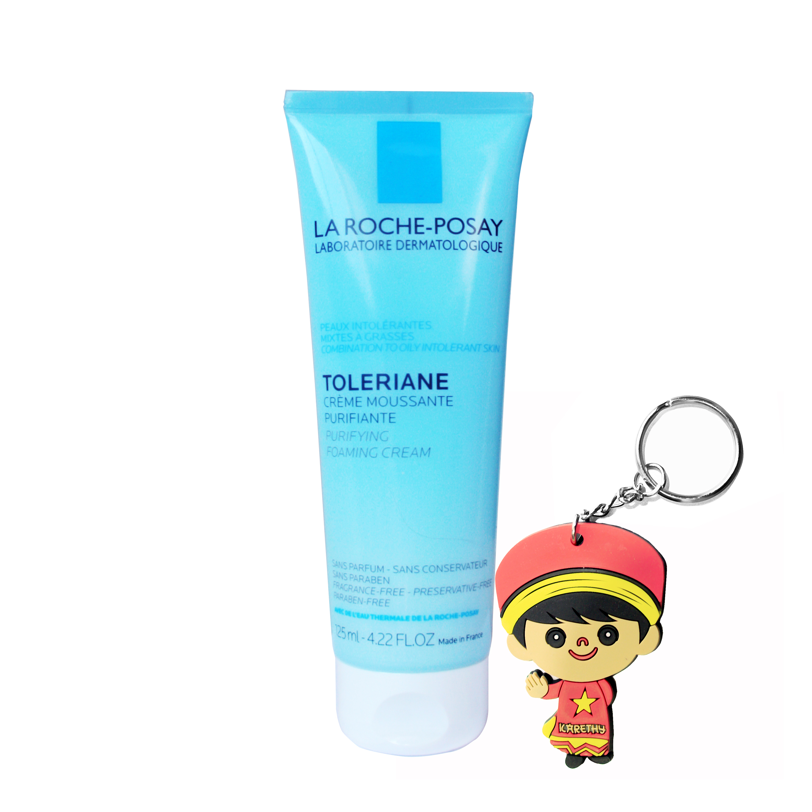 Sữa rửa mặt tạo bọt cho da dầu hỗn hợp La Roche-Posay Toleriane Purifying Foaming Cream (125mL, mẫu mới, tặng móc khoá)