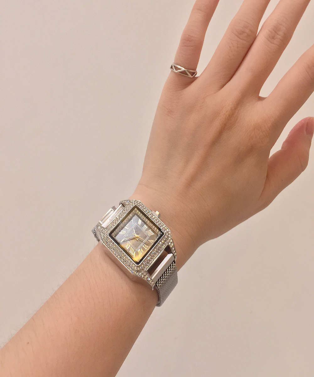 Đồng hồ nữ đính đá pha lê cao cấp (Tặng kèm 1 kính ngố cực cute)