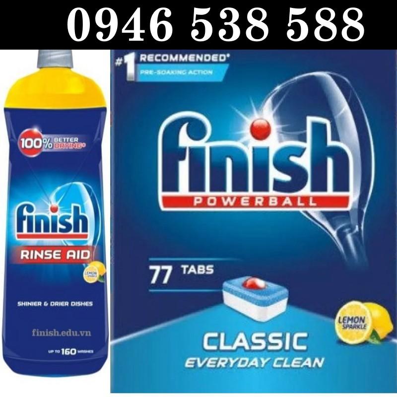 khuyến mãi Combo Viên Finish 77V + 800ml Nước làm bóng bát Finish