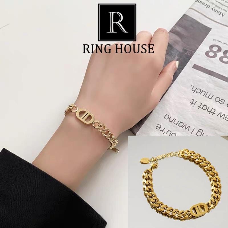 Lắc Tay Vòng Tay Nữ Dây Xích Titan Không Gỉ Vàng Gold Cá Tính DO Đẹp Ring House