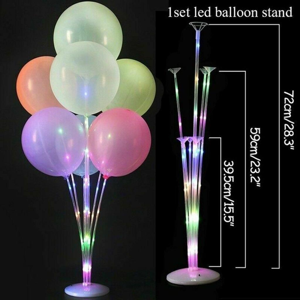 2x Reusable Wedding LED Balloon Stick Holder Balloon Stand Holder Kit Decorative Birthday Party Baby Shower Holidays Anniversary Supplies Table Access