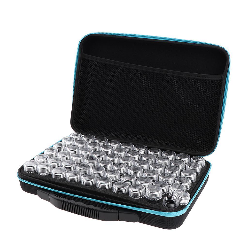 60 Grids 10ml Mini Empty Nail Powder Eye Shadow Grafts Bottles Storage Case
