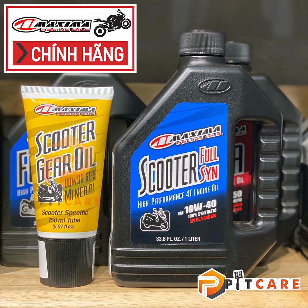 Combo Nhớt Xe Tay Ga Maxima Scooter 10W40 Có Chiết Lẻ Và Nhớt Hộp Số Maxima Scooter Gear Oil 80W90 150ml Chính Hãng