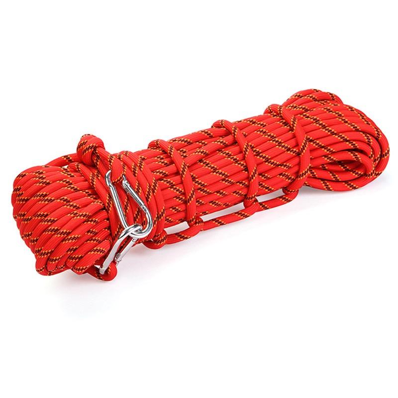 Outdoor Climbing Rope 10m-30m Emergency Rope Wear Resistant 10mm Diameter High Strength Survival Paracord Hiking Accessory Tool
