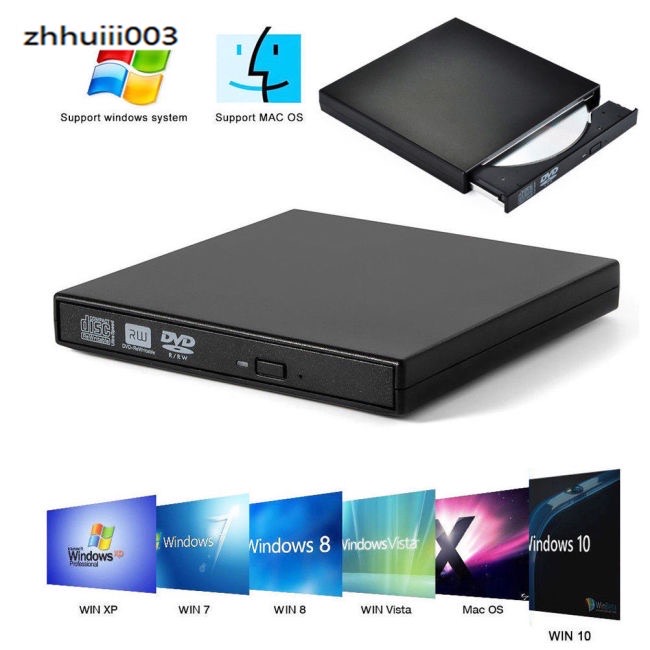 Ổ đĩa dvd rw gắn ngoài qua cổng usb 3.0 dùng cho laptop, desktop, máy tính bàn hỗ trợ đọc ghi đĩa dvd, cd tốc độ cao không kén đĩa.